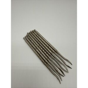 Vintage Silver Tone Seafood Picks Set of 8 Lobster Crab Meat Forks Appetizer